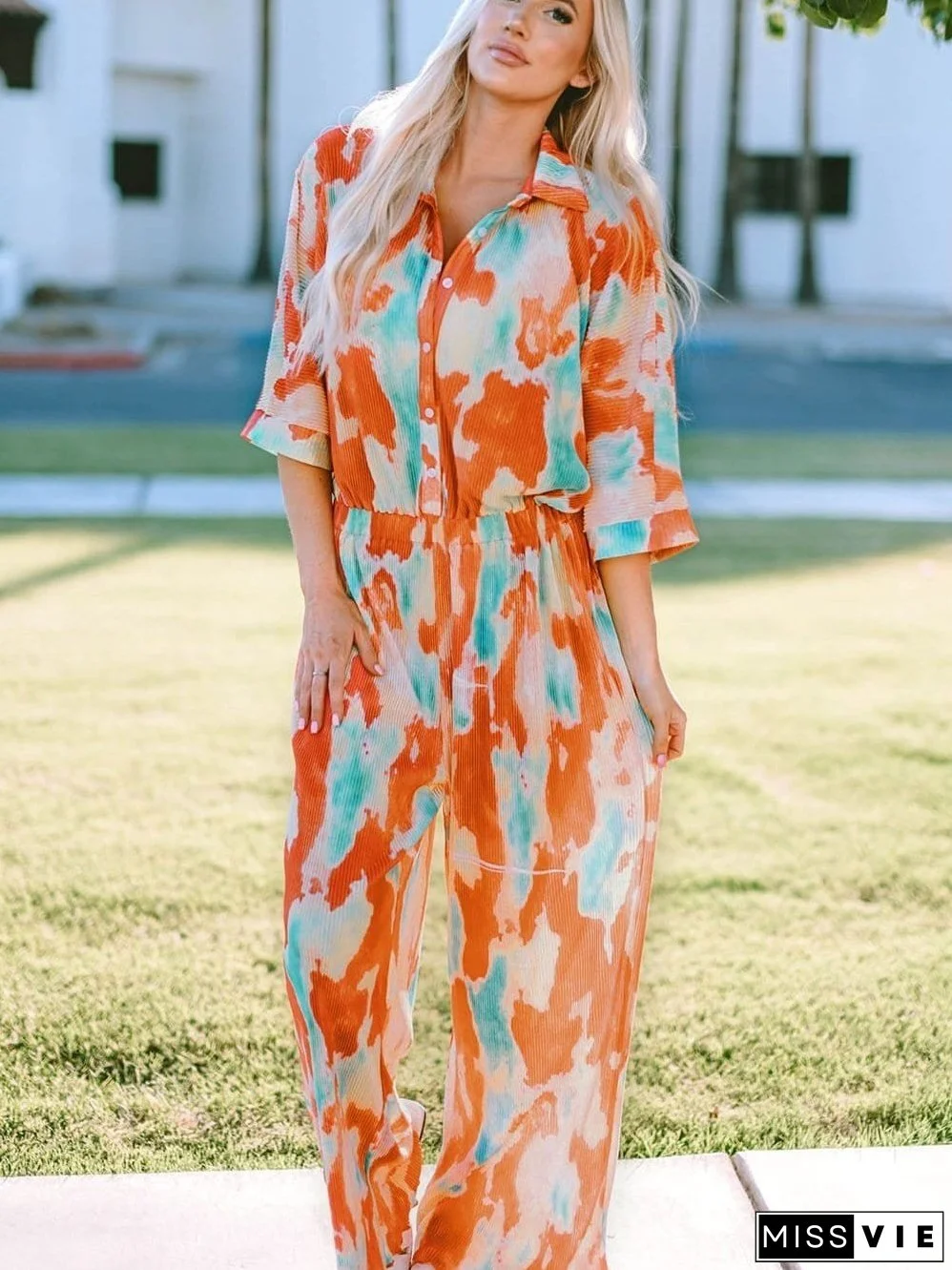 Casual Multicolor Printed Button Shirt Dress