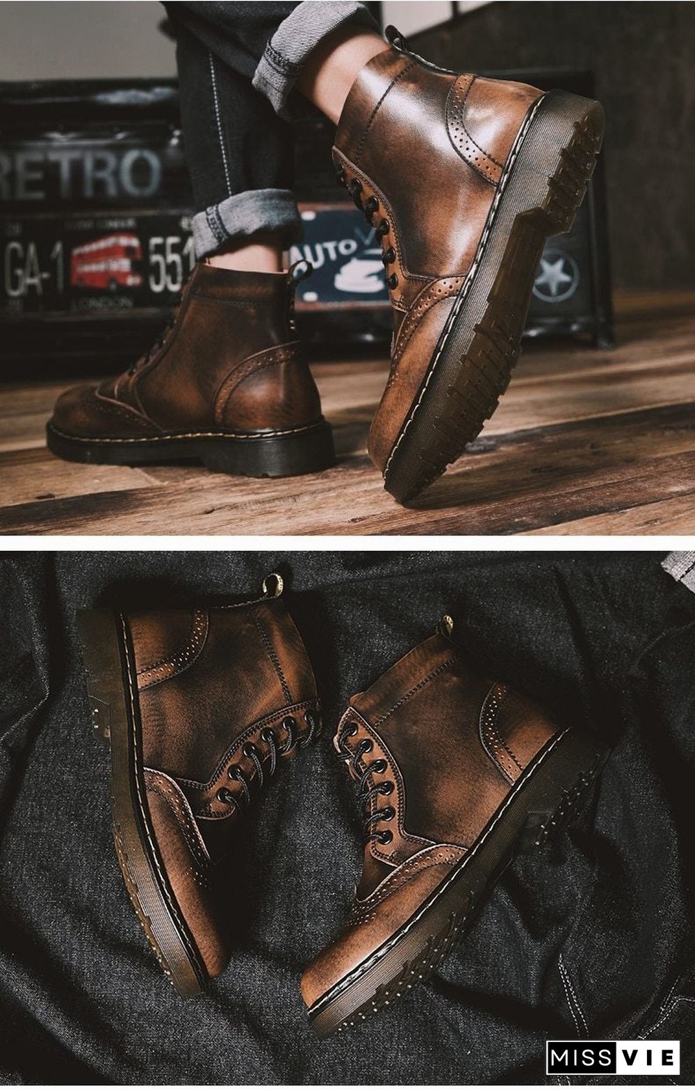 Leather Men Boots Winter Waterproof Ankle Boots Riding Boots Outdoor Working Snow Boots Men Shoes