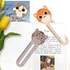 (US Only)6pcs Cartoon Animal Pattern 2D/Flat DIY Diamond Painting Ruler Bookmark Set