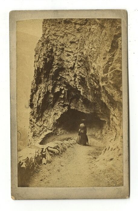 Passage de la Gemmi - Original Carte-de-visite Photo Poster paintinggraph - Late 19th Century