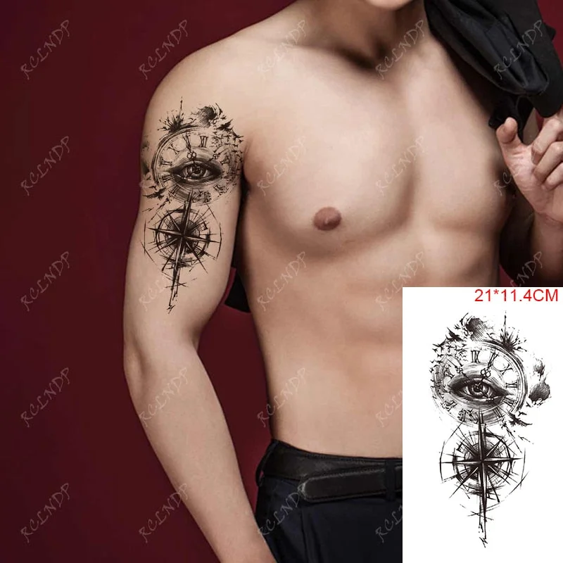 Waterproof Temporary Tattoo Sticker Wolf Forest Moon Tree Bear Animal Fake Tatoo Flash Tatto Arm Leg Body Art for Women Men