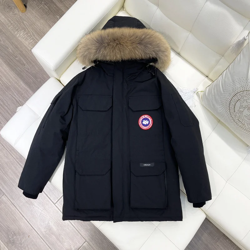 PASUXI Best Selling Men's Down Winter Plus Size Jacket Thicken Hooded Long Parkas Coat Canada Style Men's Down Coat