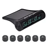 Wireless Car Tire Pressure Monitor 6 External Sensor Digital TPMS USB Solar 7Bar