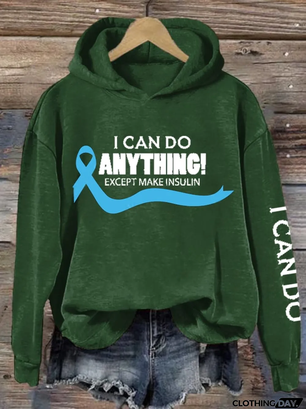 Women's I Can Do Anything Except Make Insulin Print Hoodie Long Sleeve Sweatshirt