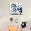 Blue Porcelain Horse - 11CT Stamped Cross Stitch 40*40cm tapestrymarket