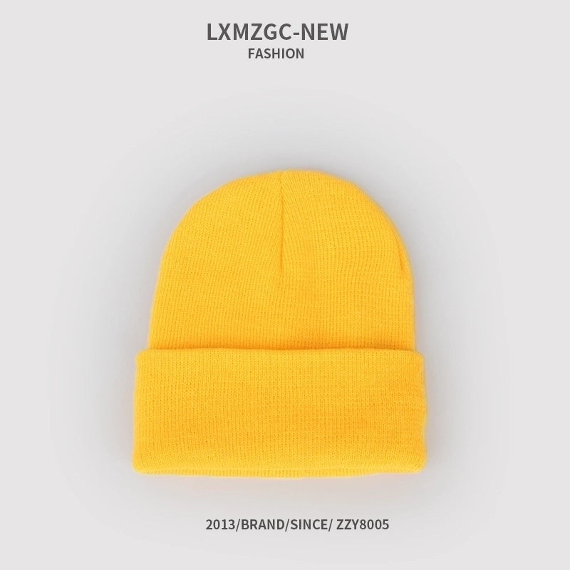 Pure Color Double-layer Warm Korean Style Knitted Hat