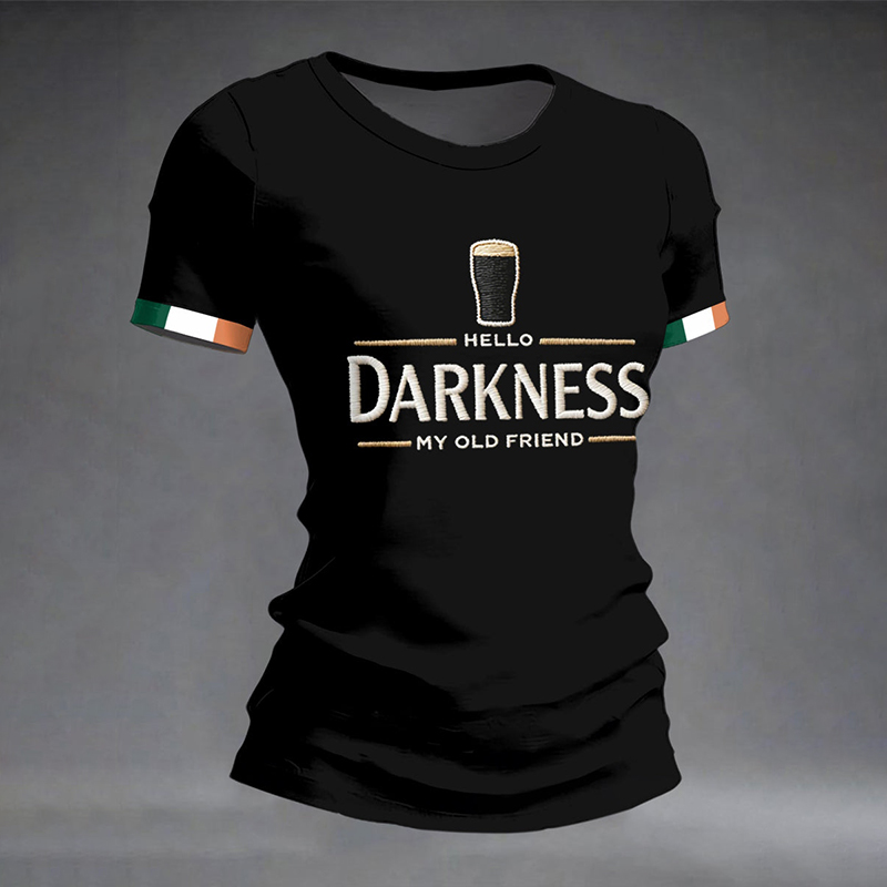 Comstylish Women's Hello Darkness My Old Friend Print Short Sleeve T-shirt