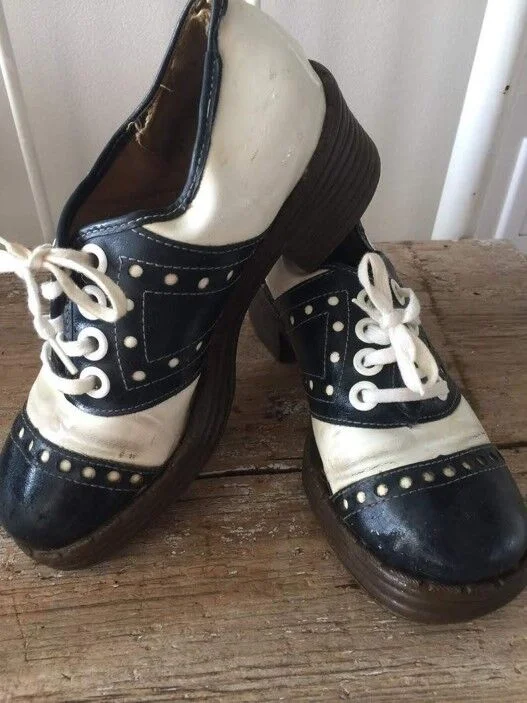 Custom Made Black and White Vintage Shoes Vdcoo