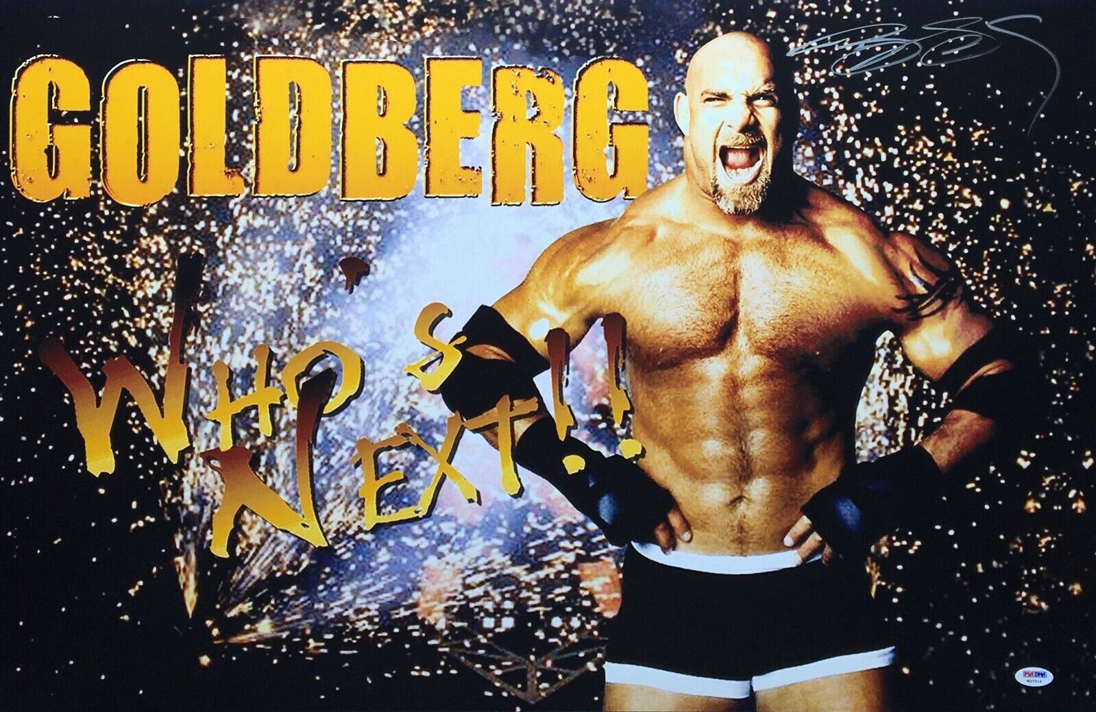 Bill Goldberg Signed Who's Next! 20x30 Photo Poster painting PSA W27514