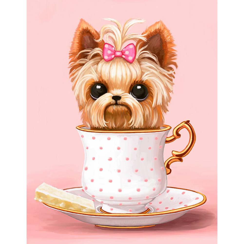 

Puppy In Cup-Round Drill Diamond Painting-30*40CM, 501 Original