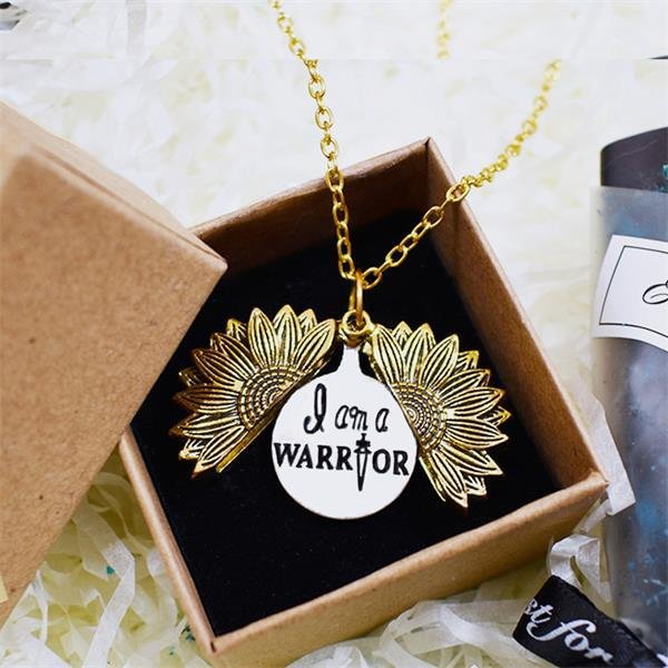 I Am A Warrior Sunflower Necklace - Style 1