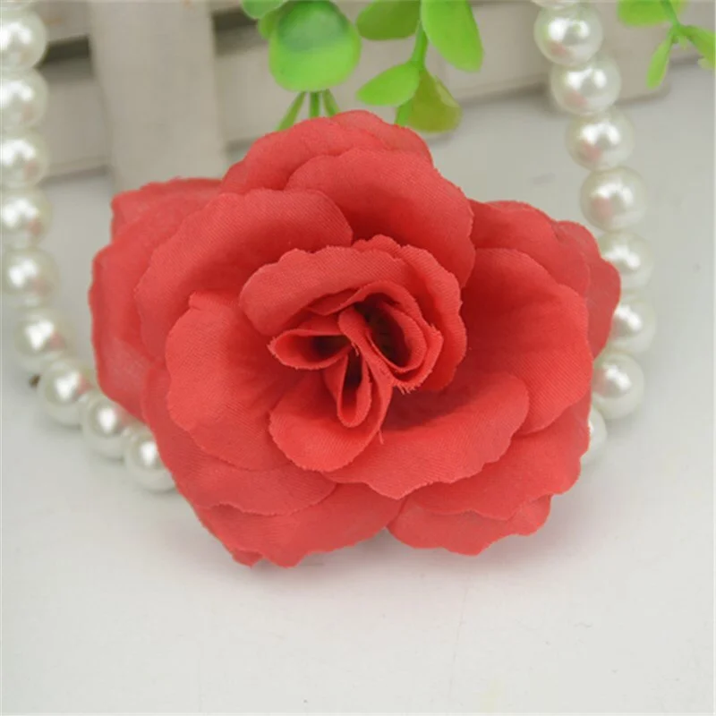 10pcs/lot 7cm Large Gold Silk Artificial Rose Flowers Head For Home Wedding Decoration DIY Craft Scrapbooking Supplies