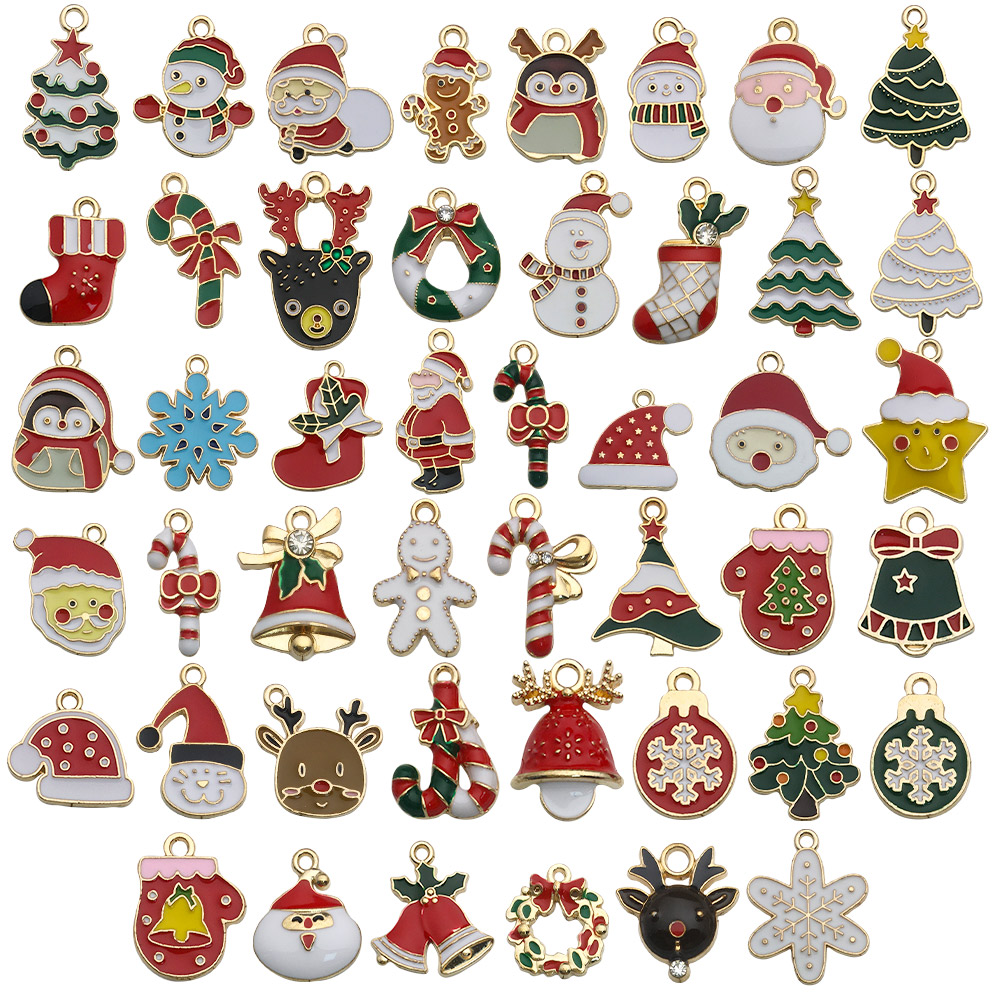 Tegooe Random Mix Christmas Enamel Charms - DIY Jewelry Making Accessories