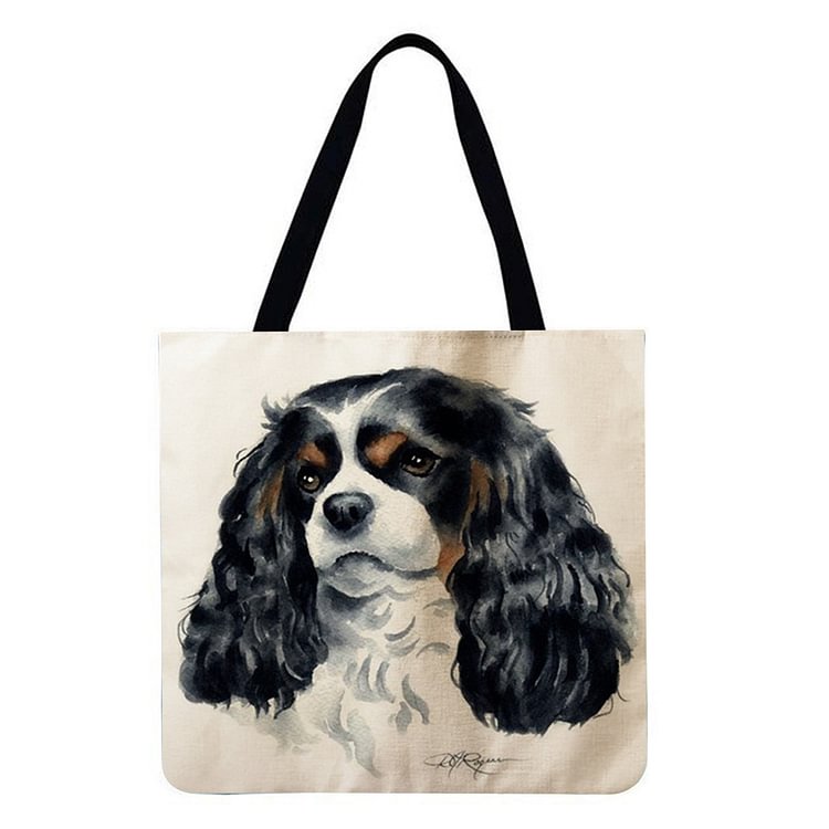 Card Love Dog - Linen Tote Bag
