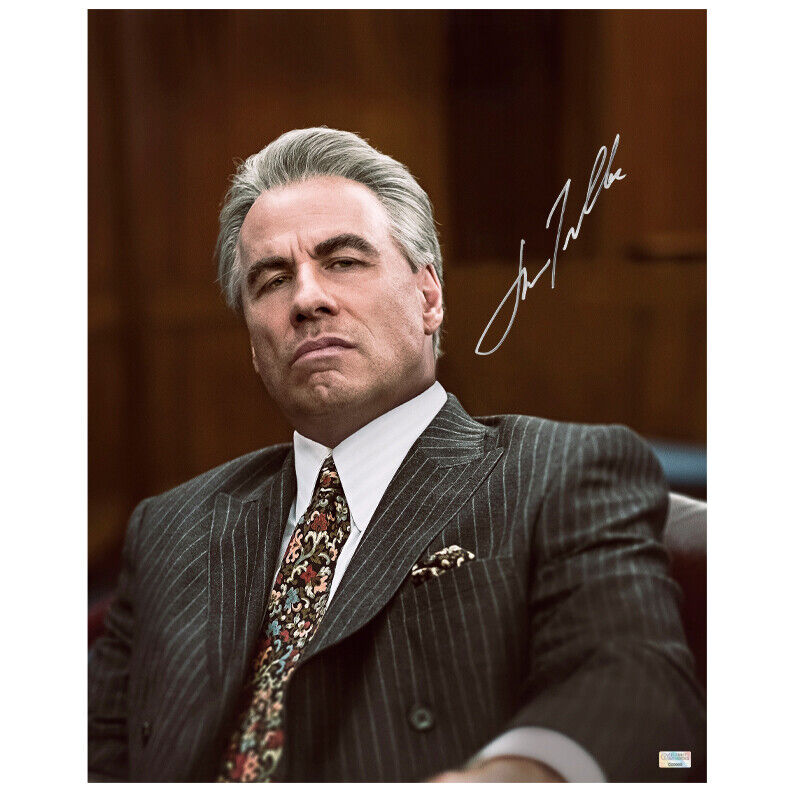 John Travolta Autographed John Gotti 16x20 Scene Photo Poster painting