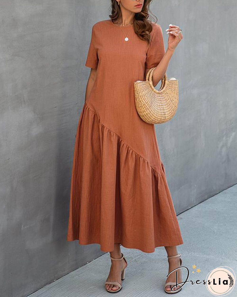 Fold Design Midi Dress