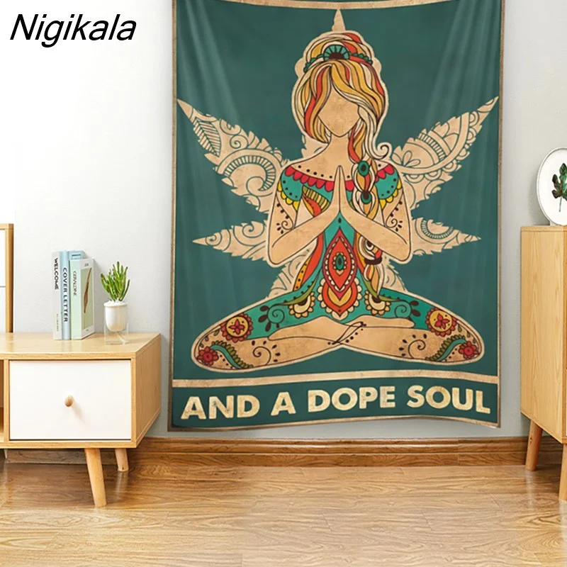 Nigikala Women Buddha Wall Hanging Tapestry Art Deco Blanket Curtain Hanging at Home Bedroom Living Room Decor
