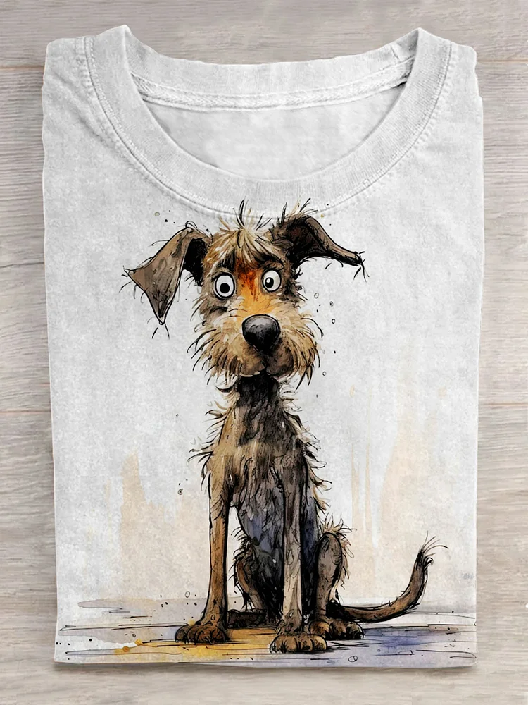 Funny Dog Art Print T-shirt