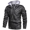Mens Outdoor Cold-proof Motorcycle Leather Jacket by Inlyline