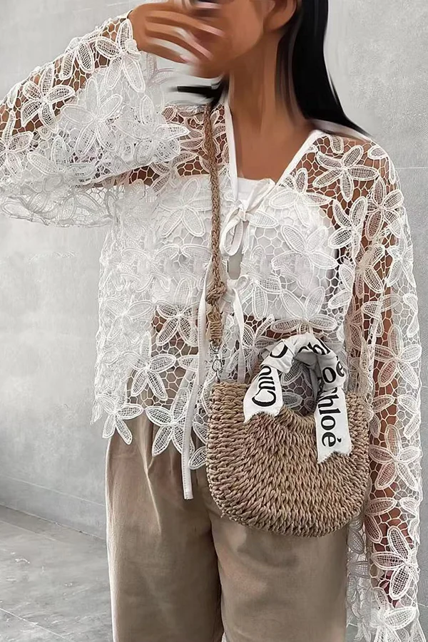 Fashionable Hollow Elegant Lace Flower Jacket