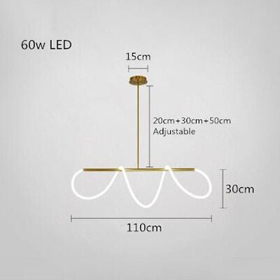Nordic Minimalism led pendant lights Modern Chandeliers Golden Led Shiny Decorative Pendant Lamp Living Room Kitchen hanglamp