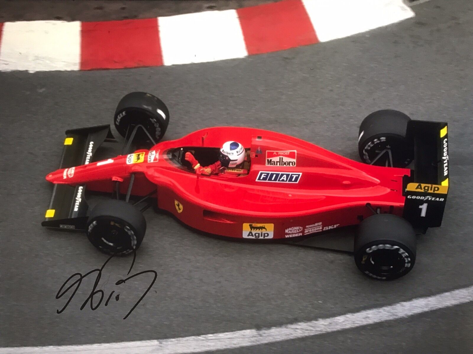 Alain Prost Hand Signed Scuderia Ferrari F1 16x12 Photo Poster painting 1.
