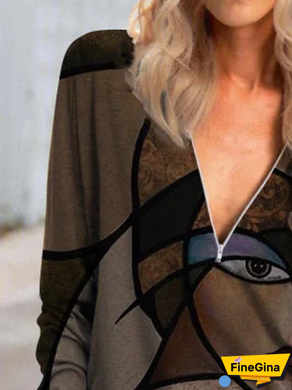 Long Sleeve Floral V Neck Vintage Tops