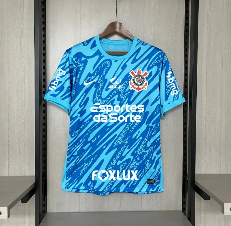24/25 Corinthians Blue Soccer Jersey  + All sponsors