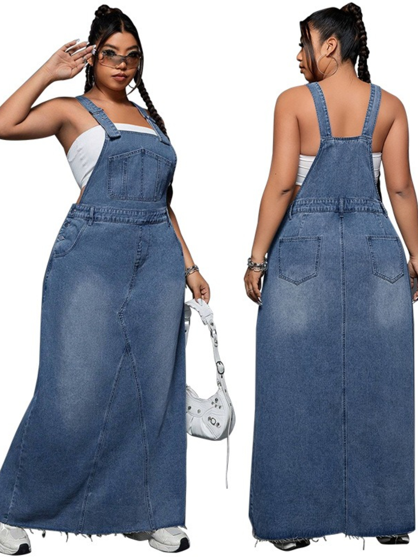 Plus size Women's denim overalls dress - autumn and winter high street Women's denim suspender style fashion dress, Jean Overalls Women Plus Size, Plus Size Jeans for Women, Jean Jumpsuit for Women, Jean Overalls Women, Plus Size Jeans Overalls
