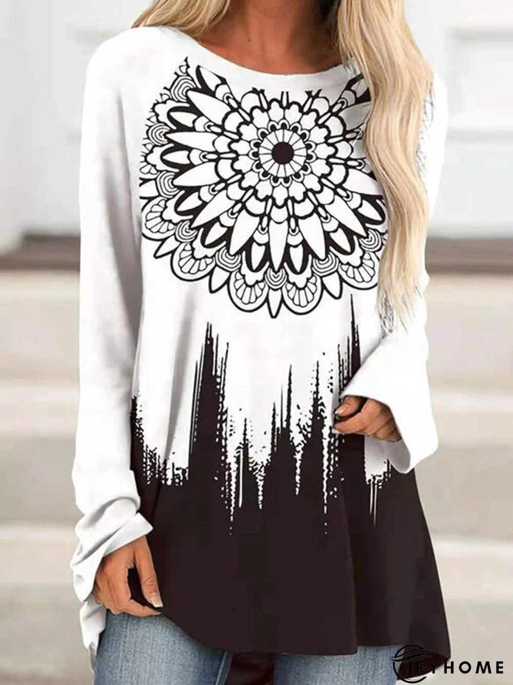 Cotton-Blend Work Long Sleeve Shirt & Top | IFYHOME