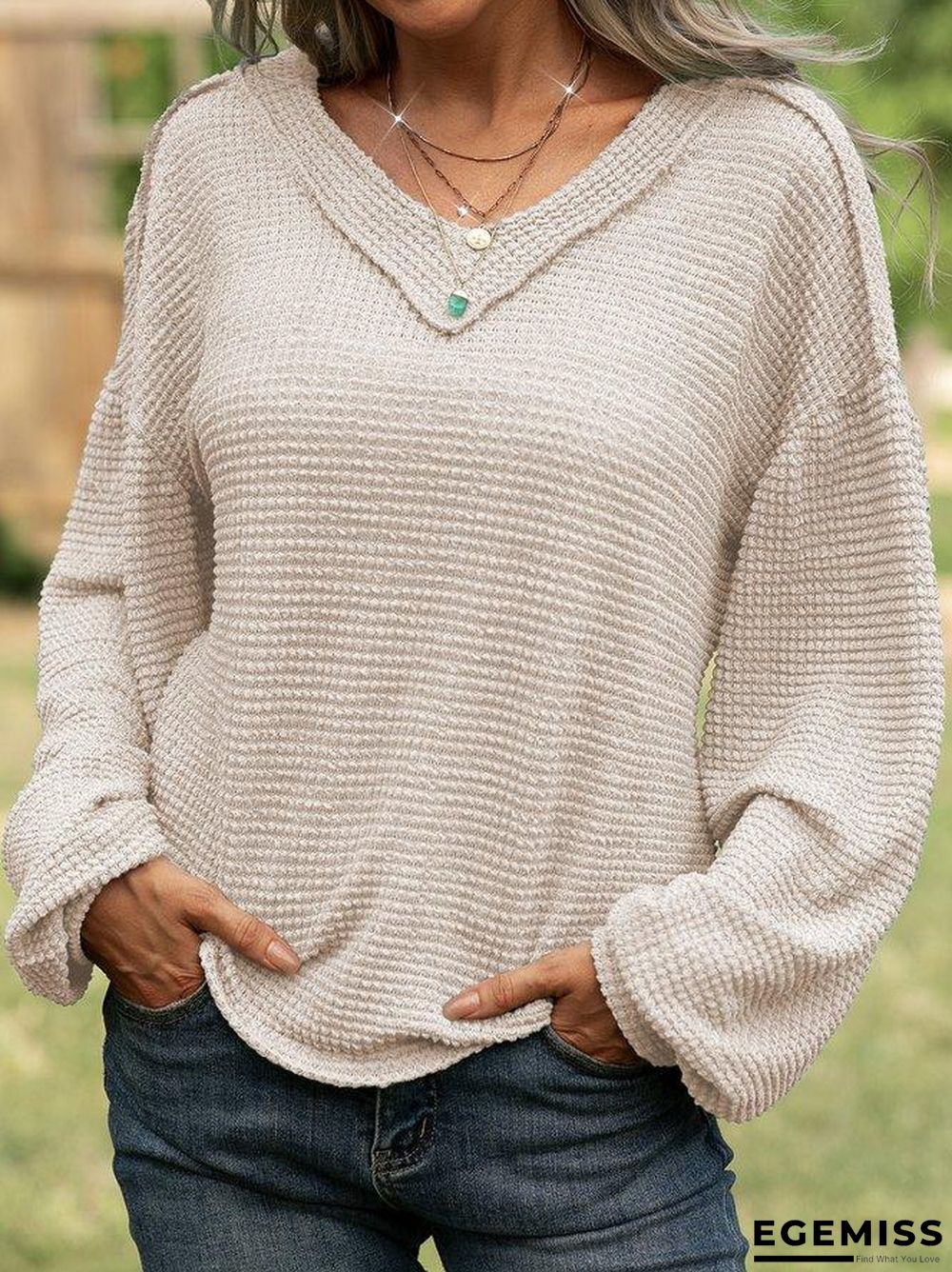 casual long sleeve cocoon shirts & tops | EGEMISS