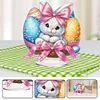 (US Only)2D Flat Easter Bunny Egg DIY Double-Sided Diamond Painting Desktop Decorations