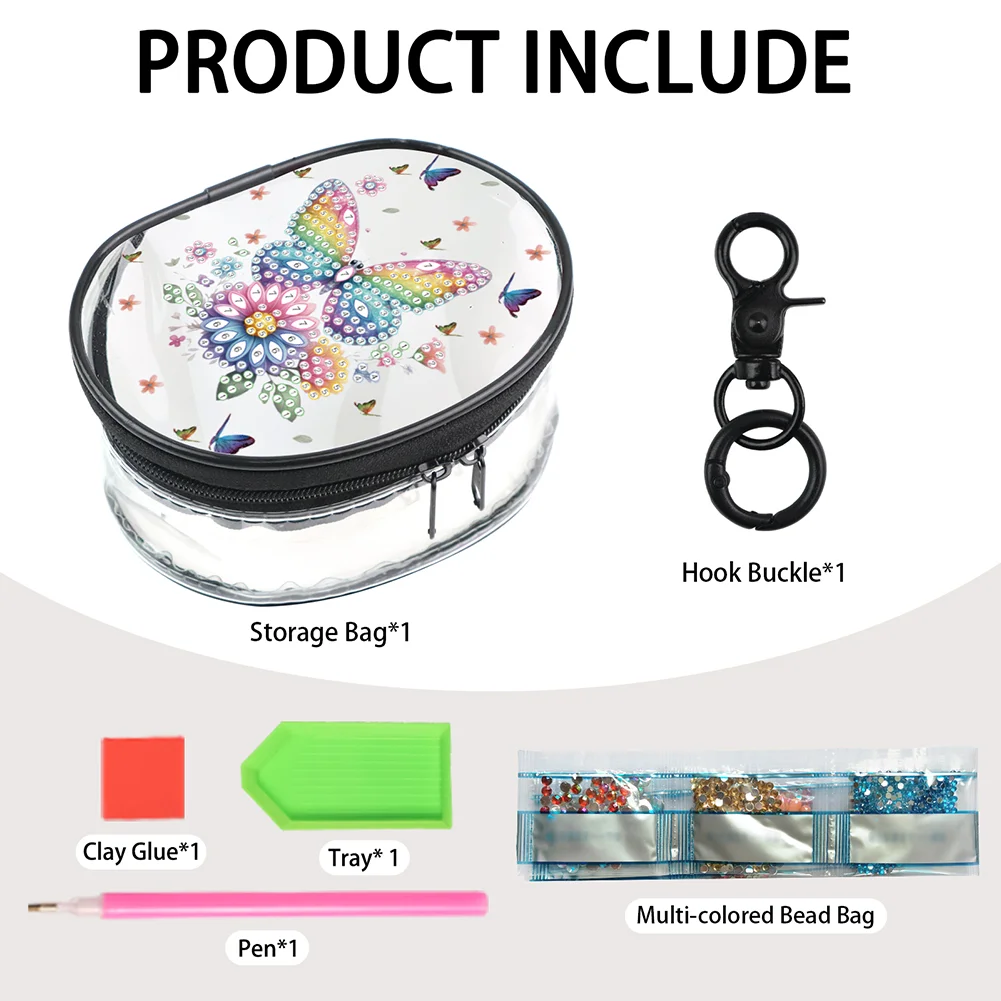 DIY PVC Butterfly Partial Special Shaped Diamond Painting Zipper Wallet Purse
