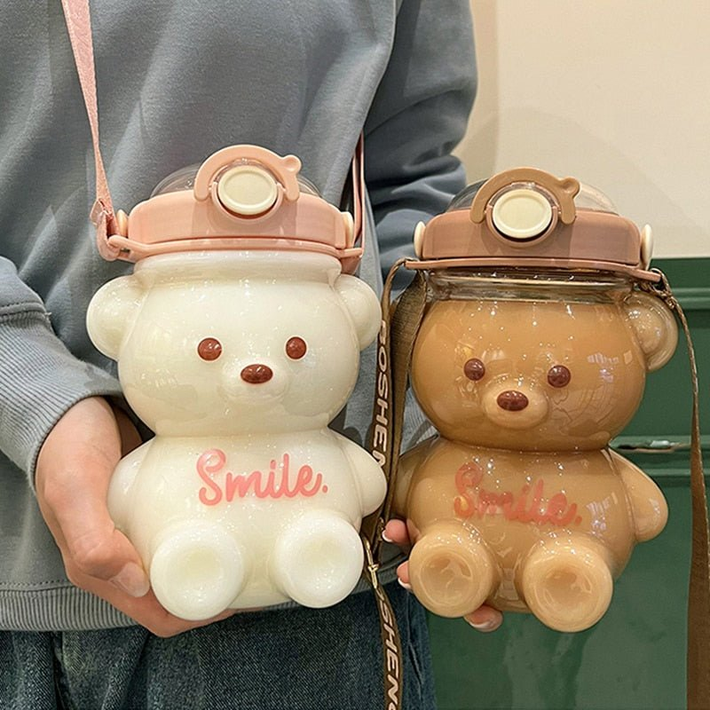 Kawaii Bear Straw Bottle (1000ML/1400ML)
