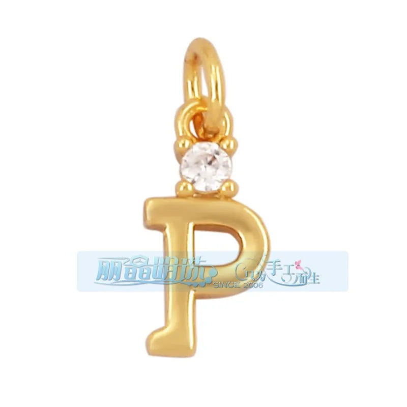 1 Piece 15 * 19mm Hole 5~5.9mm Copper Zircon Letter Heart Shape Pendant Jewelry Accessories