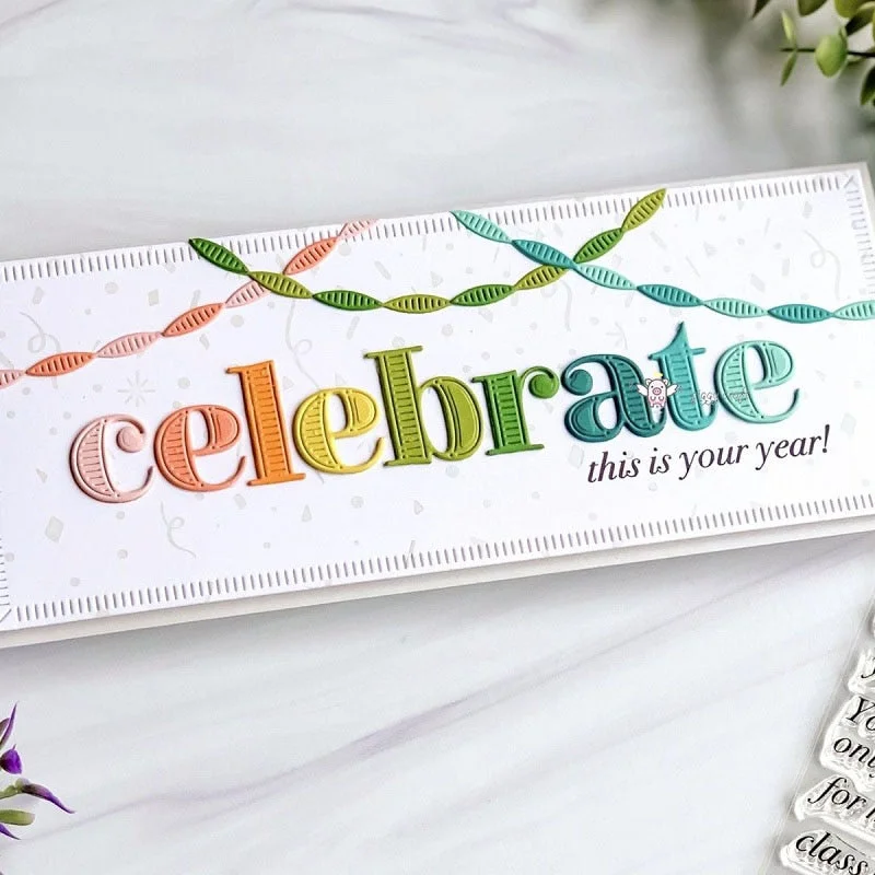 Piggy Craft metal cutting dies cut die mold Line letter decoration Scrapbook paper craft knife mould blade punch stencils dies