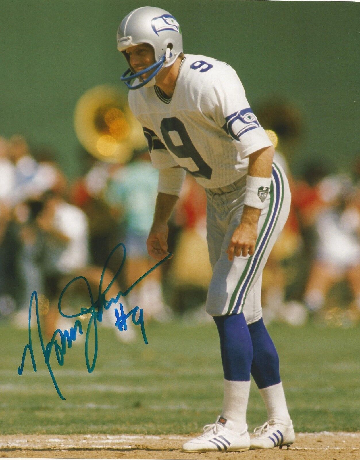 NORM JOHNSON SIGNED SEATTLE SEAHAWKS 8x10 Photo Poster painting #2 w/PROOF