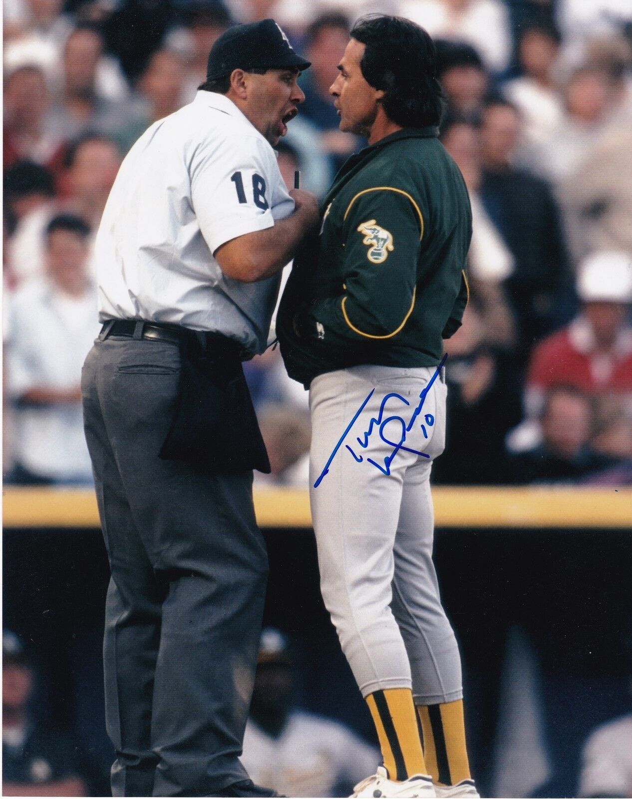 TONY LARUSSA OAKLAND A'S ACTION SIGNED 8x10