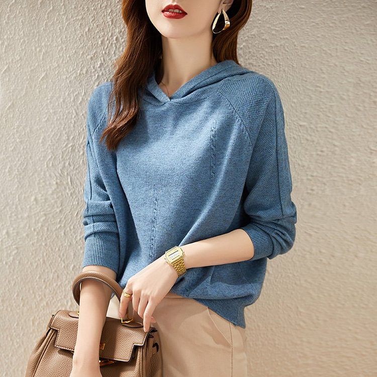 Long Sleeve Shift Casual Cotton-Blend Sweater