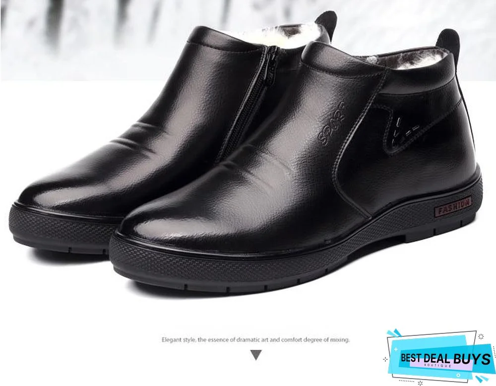 Warm Mens Shoes Winter Snow Boots, Mens Work Shoes Fashion Footwear Rubber Ankle Boots Outdoor Casual Shoes for men