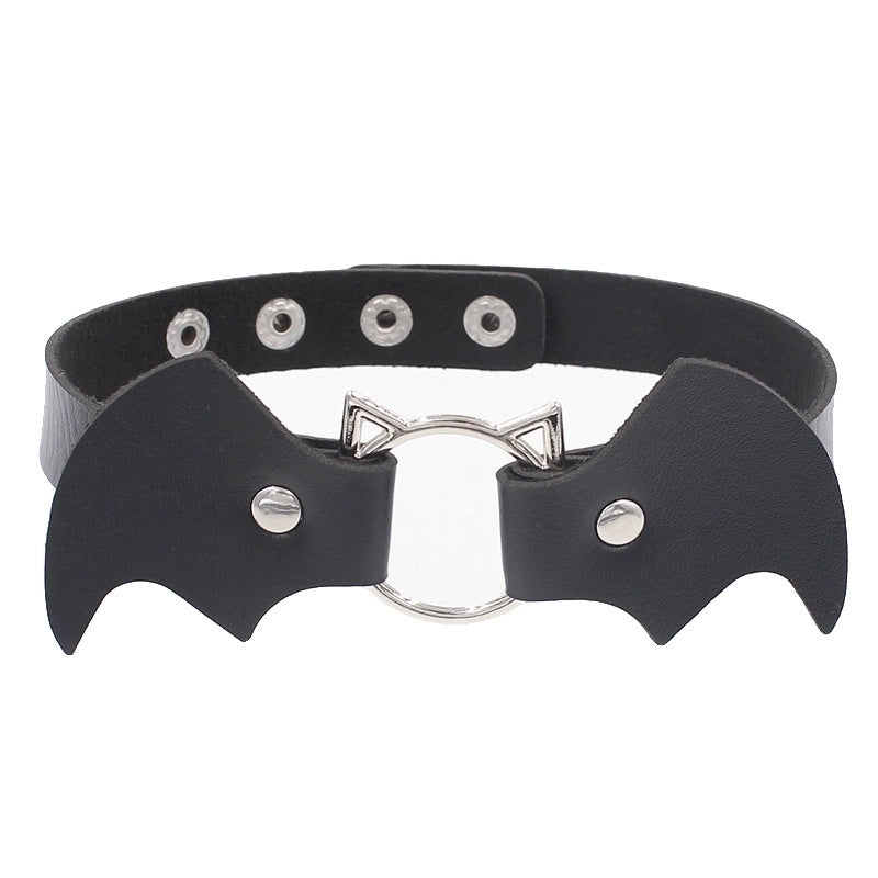 Punk Bat Pu Leather Alloy Halloween Women’s Choker