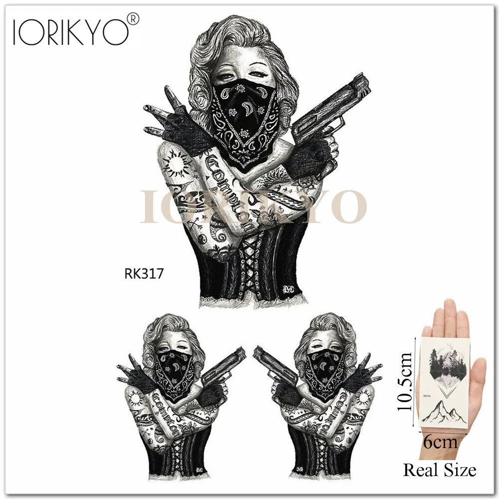 IORIKYO Temporary Women Tattoo Arm Stickers Body Chest Geometric Flash Tree Water Transfer Tatoos Dreamcatcher Sexy Fake Tattoo