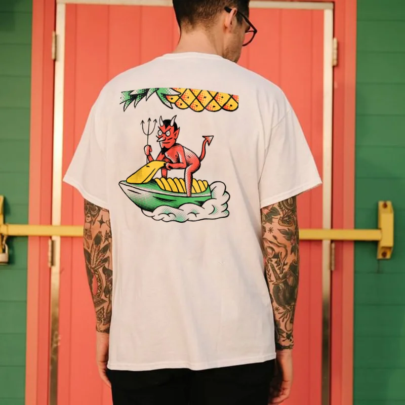 Devil print comfortable T-shirt designer - Krazyskull