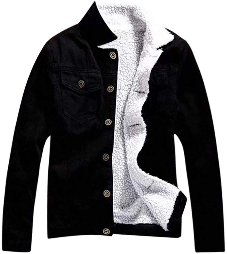 Coat Jean Jacket Women Vintage Upset Outwear Loose Fleece Inner Button Oversize Tunic Streetwear