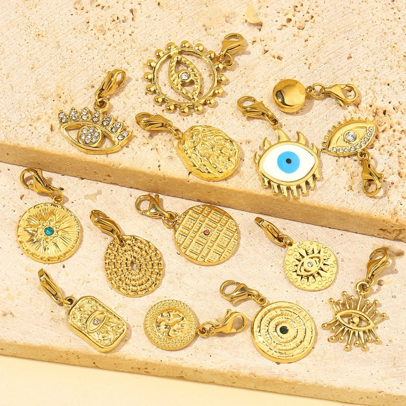 3 PCS/Package Titanium Steel Rhinestones Eye Pendant Jewelry Accessories