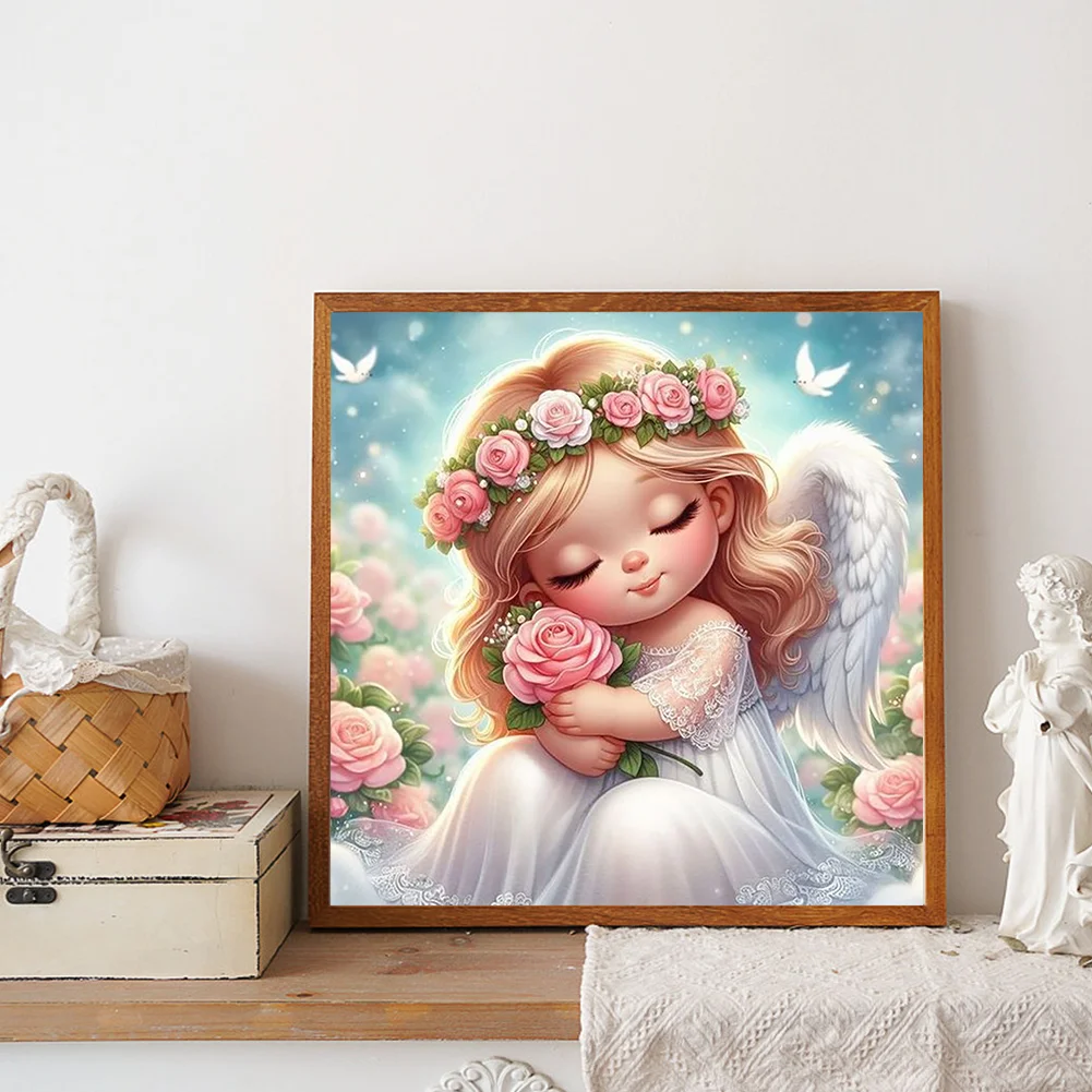 Full Round Diamond Painting 30*30cm - Angel Girl