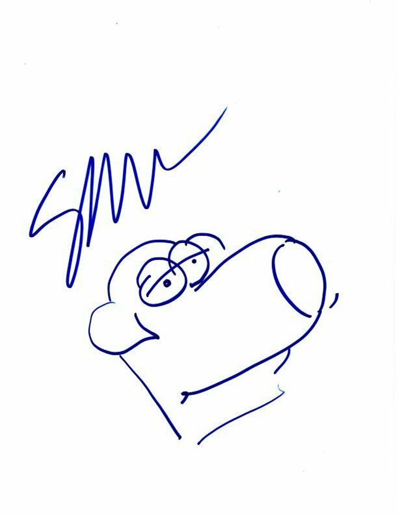 Seth macfarlane signed autographed family guy brian griffin sketch