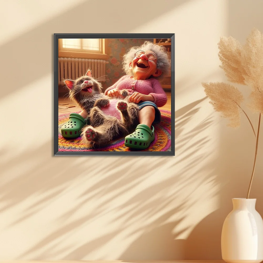 Diamond Painting - Full Round Drill - Grandma Girl(Canvas|30*30cm)