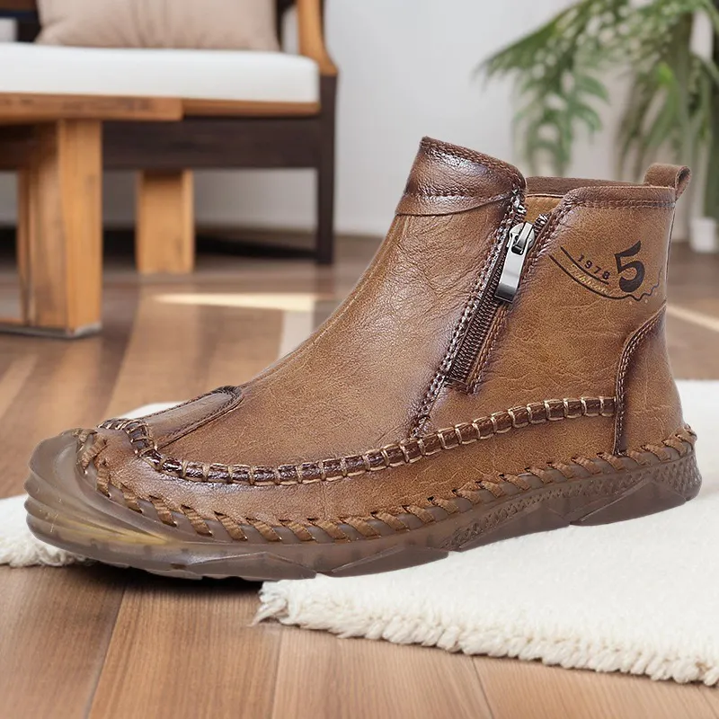 ⏰Last Day! 45% OFF 🔥Men's Handmade Genuine Leather No-Glue Orthopedic Boots