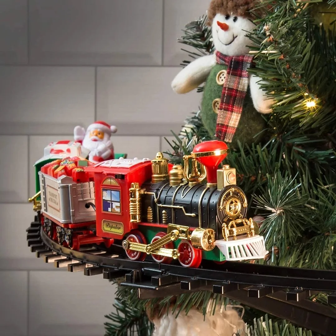 Hugoiio™Electric Christmas Tree Train Set Attaches To Your Tree! Realistic Sounds & Lights Christmas Gift Toy